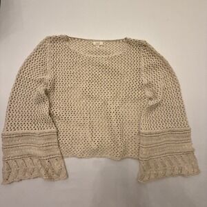 Ganji LA Open Knit Crochet Sweater Boho Size M/L